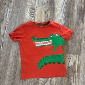 Mini Boden Alligator Applique Cotton Graphic Tee with Zipper 2-3 Years